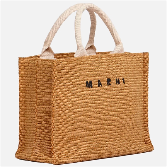Marni Small Raffia Tote, Raw Siena/Natural 